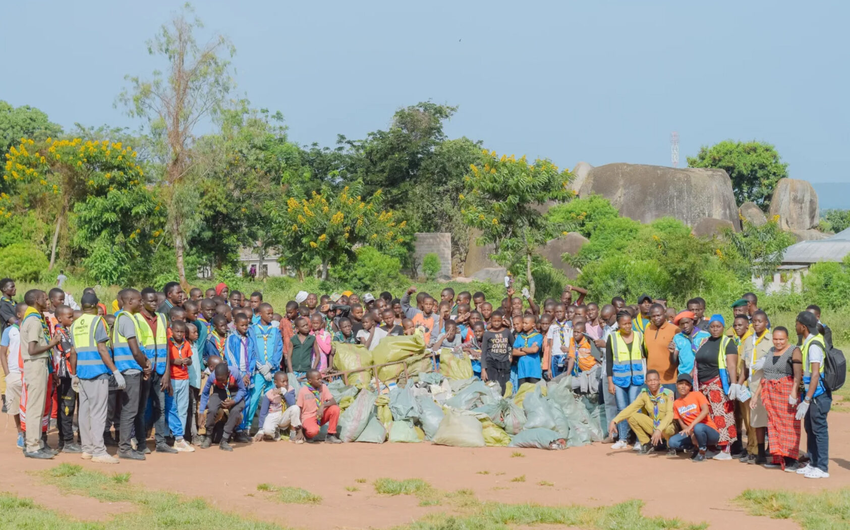 NORCE, Throughout the project, thousands of volunteers actively participated in clean-up efforts as part of the Clean Shores, Great Lakes initiative in Tanzania. After a cleaning session, here are some of them gathered., Great lakes clean shores group picture, , 