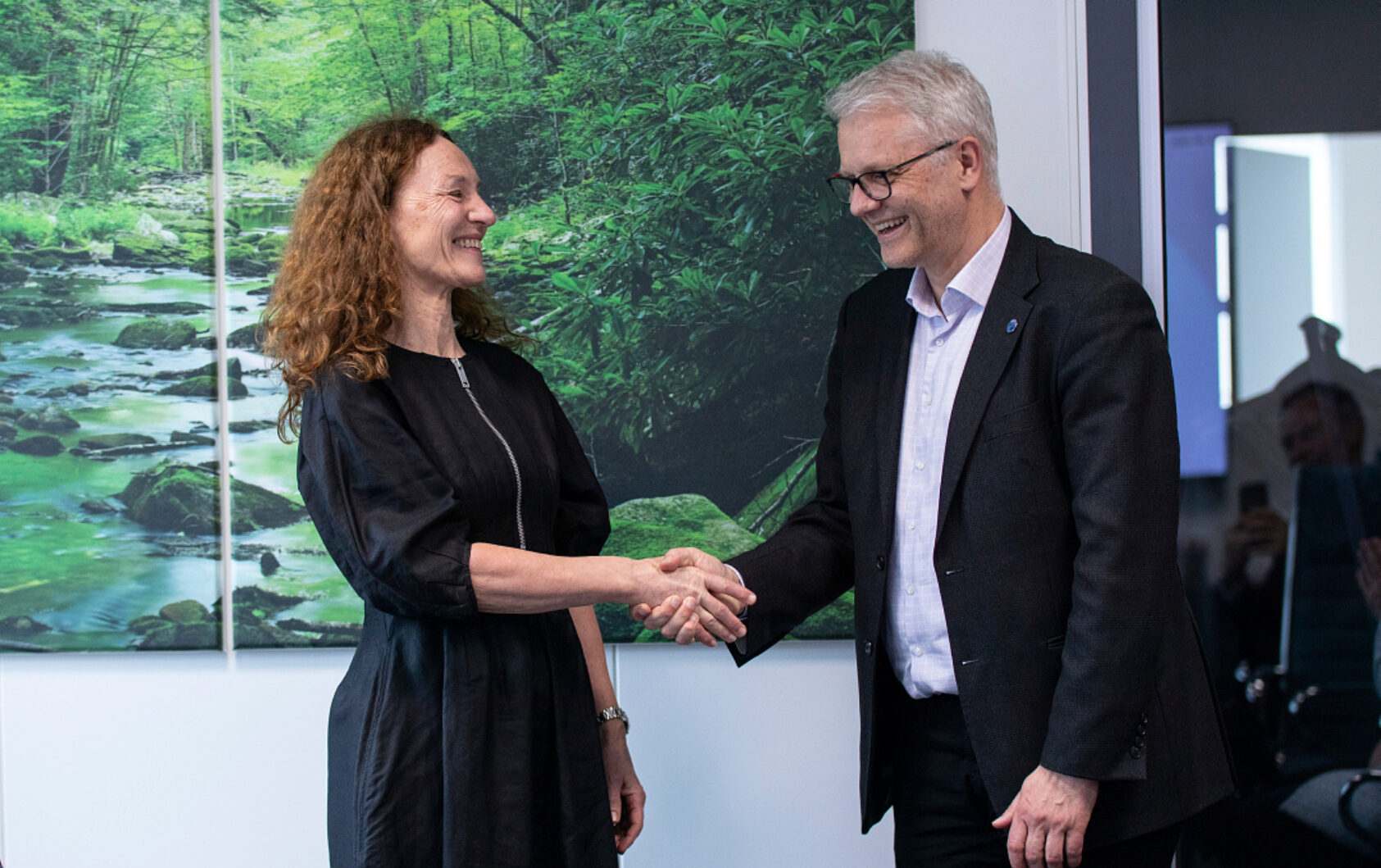 Rune Rolvsjord, NORCE, NORCE CEO Camilla Stoltenberg and IMR Director Nils Gunnar Kvamstø signs collaboration agreement between The Institute of Marine Research (IMR) and NORCE, IMG 9992, , 