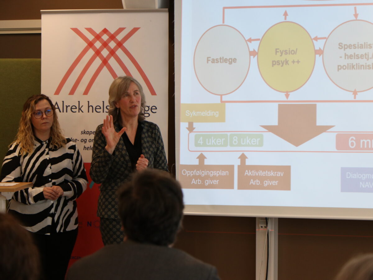 Rune Rolsvsjord, Inger Haukenes (th.) og Heidi Marie Kirkeng Meling presenterer innspill om overgangsalder til Kvinnehelseutvalget. Begge jobber i Allmennmedisinsk forskningsenhet (AFE)., Inger Haukenes og Heidi Marie, , 