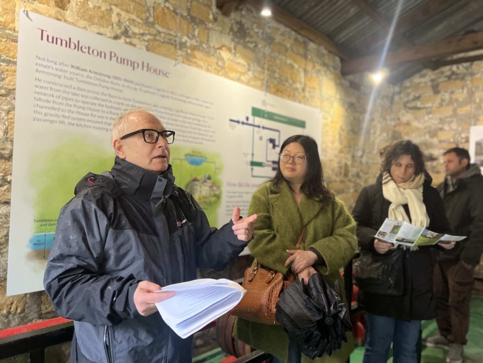 Gunn Janne Myrseth, Tony Roskilly, Catherine Lourdes Dy and Nerea Ruiz Carames at Burnfoot Power House, electricity generator at Cagside, the first smarthouse in the world., 84f77ae1 227f 499b 9406 2b49462a5569, , 
