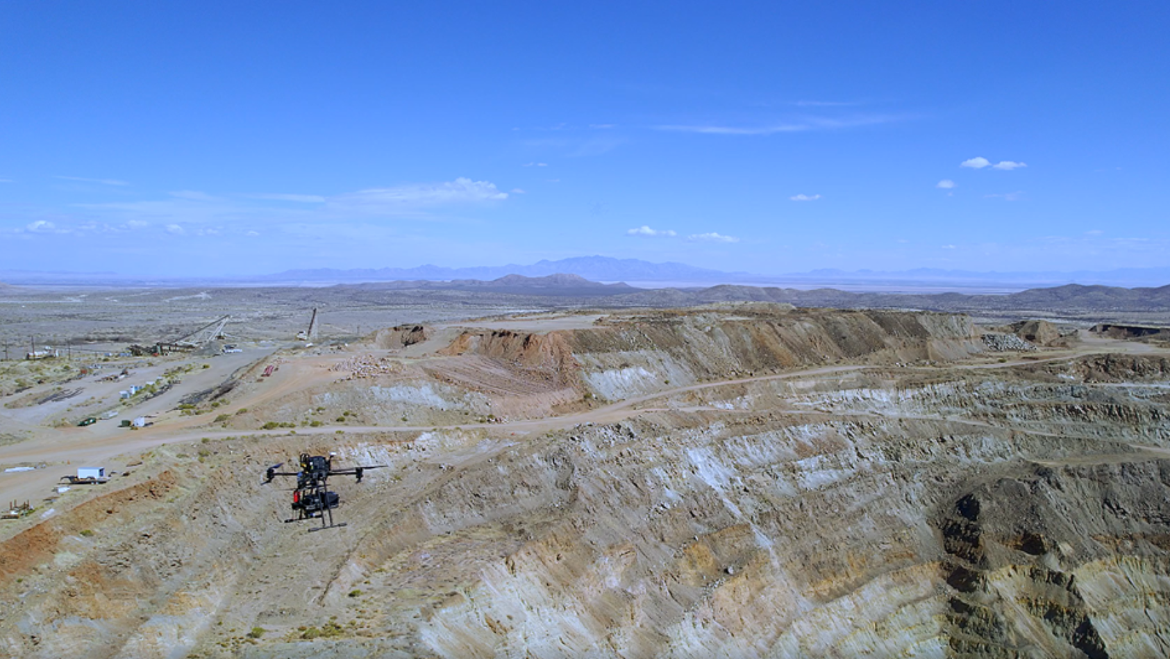 Courtesy HySpex, Drone with advanced camera payload during acquisition at operational mine site., Courtesy Hy Spex, , 