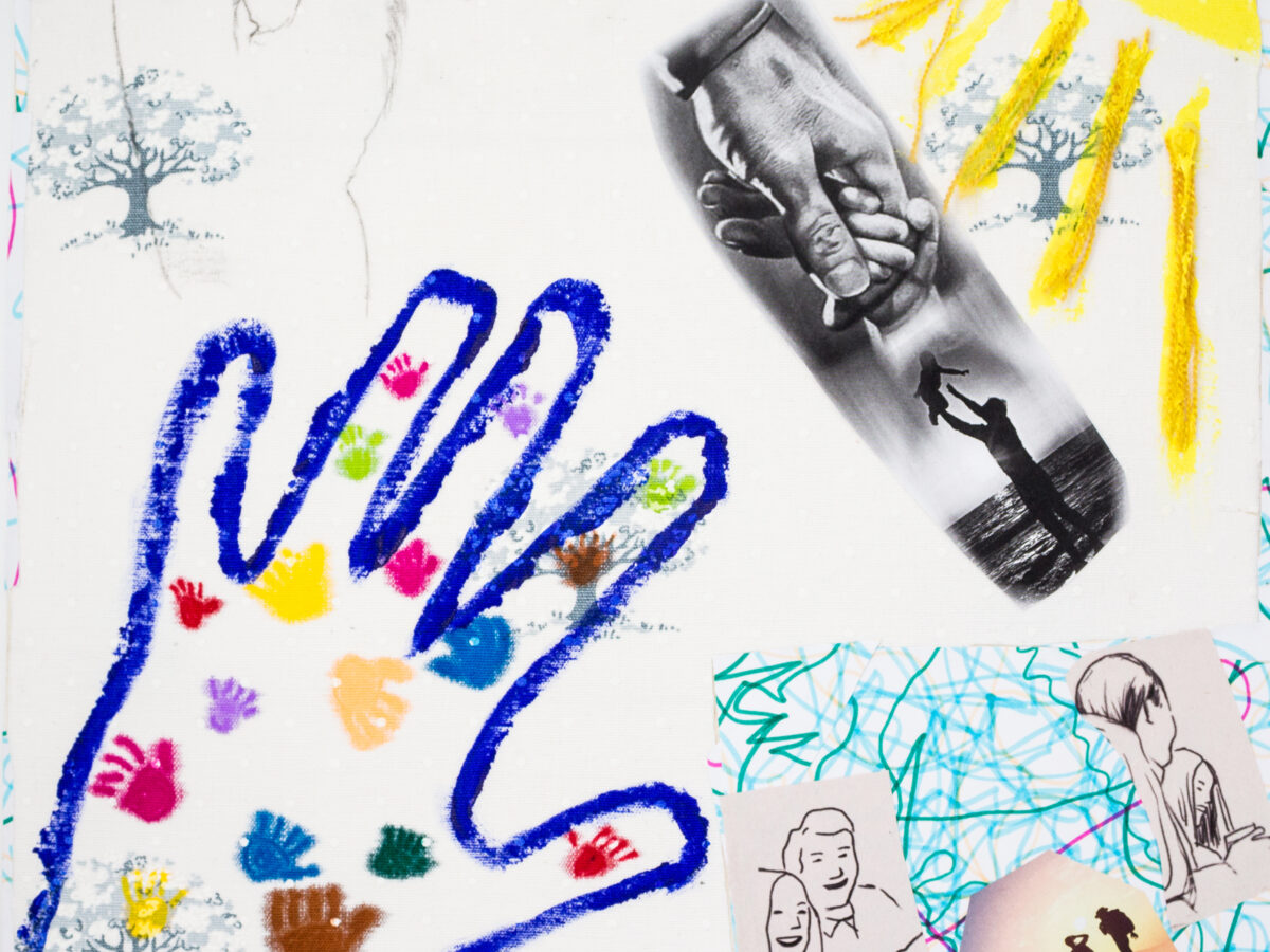 , Tekst og collage hentet fra utstillingen Kreativ sammen som du kan se på Kunstgarasjen i Bergen 19. oktober-5.november, NOR2 1 artwork, ,