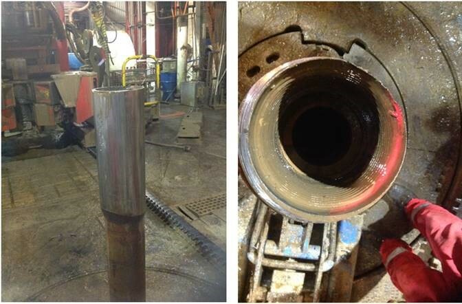 , Extensive asymmetric tool-joint wear. Courtesy of, Bore2, ,
