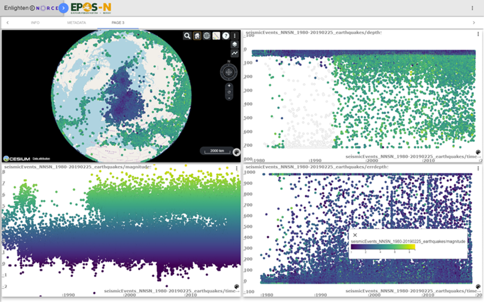 NORCE, En Enlighten-web visualisering av seismiske hendelser., Enlighten Picture1, , 